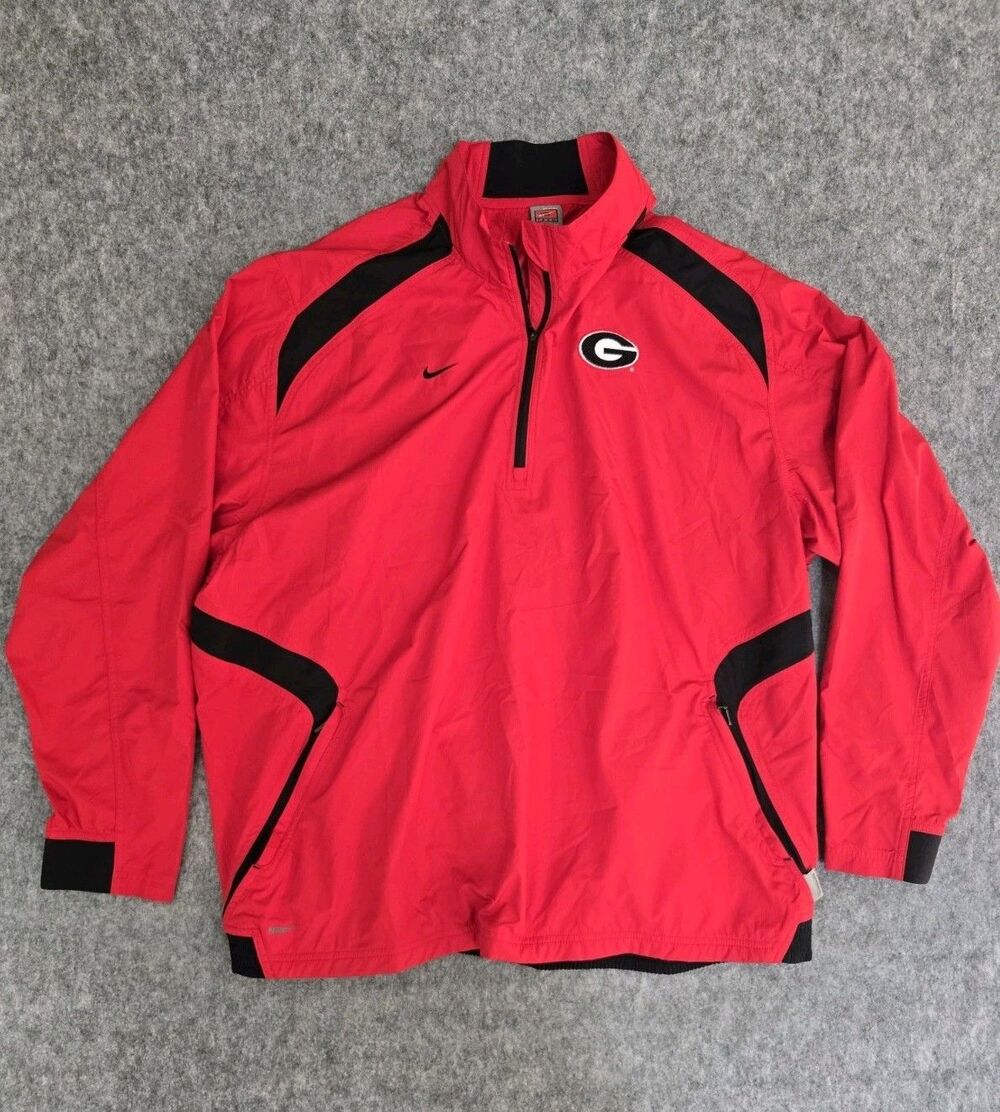 Nike Fit Storm Team UGA Georgia Bulldogs 1/4 Zip Pullover Windbreaker Men's XXL